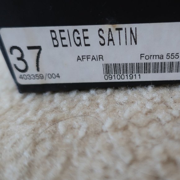 ALESSANDRO DELL'ACQUA SATIN HEEL BEIGE/PEACH/PINK WITH BLOCK HEEL - Picture 15 of 16